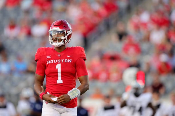 houston texas donovan smith of the houston cougars warms up against the rice owls at tdecu