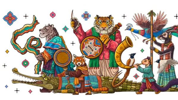 google is celebrating india s 76th republic day with a special doodle featuring an indian wildlife themed illustration highlighting the country s rich culture 1737855534570 16 9