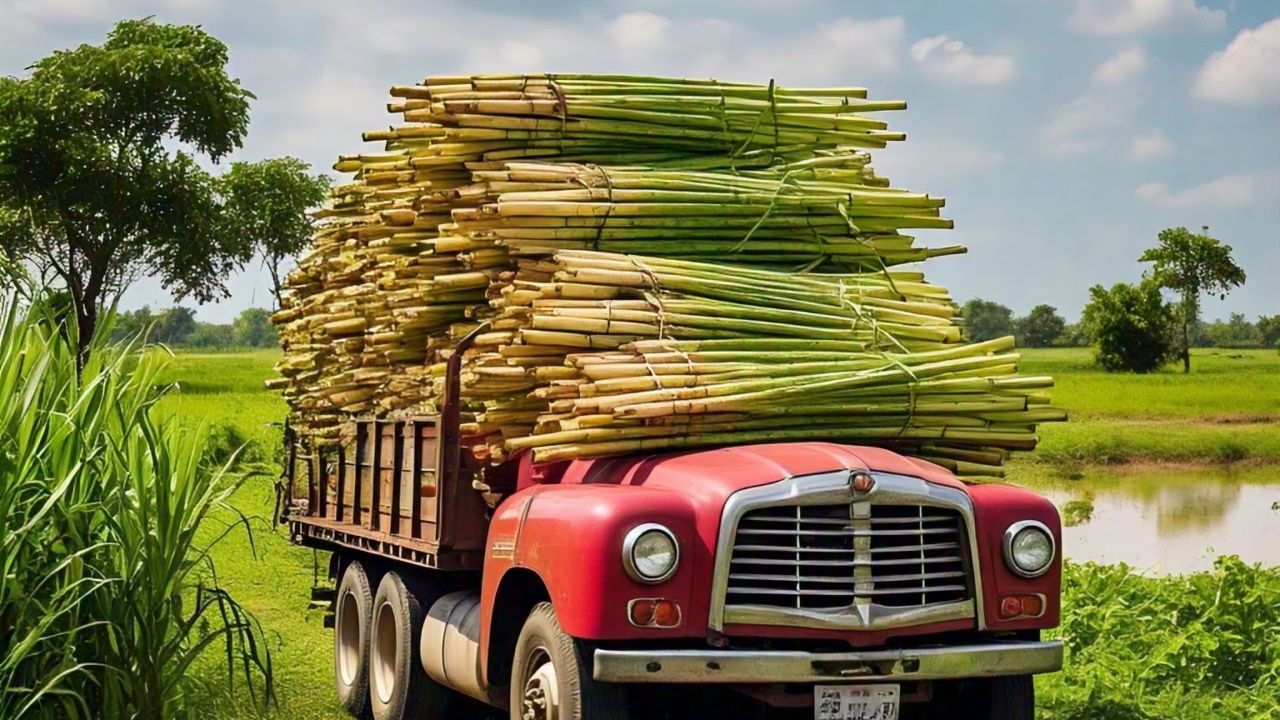 truck loaded with sugarcane overturns in lakhimpur kheeri 1736789726515 16 9 EM1tEs