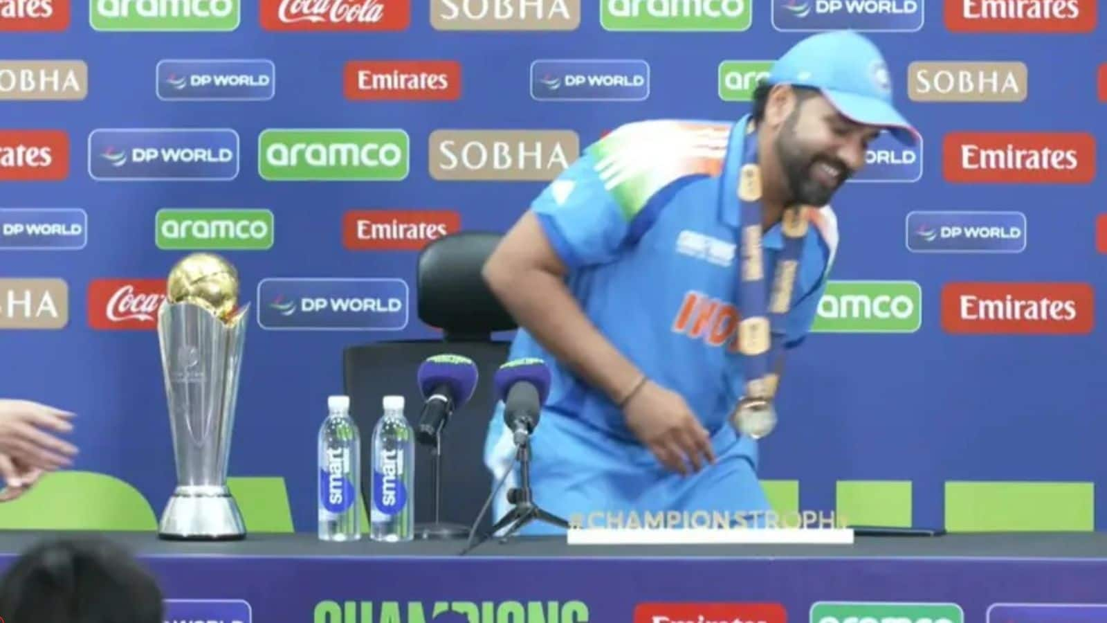 Rohit Sharma: पासपोर्ट और फोन के बाद अब चैंपियंस ट्रॉफी को ही भूल आए रोहित शर्मा, वीडियो आया सामने