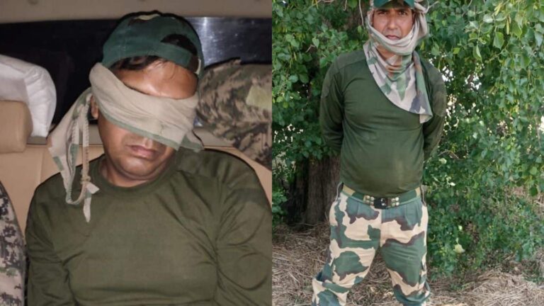 BSF जवान को पाकिस्तानी रेंजर ने पकड़ा, आंखों पर बांधी पट्टी, तस्वीर वायरल